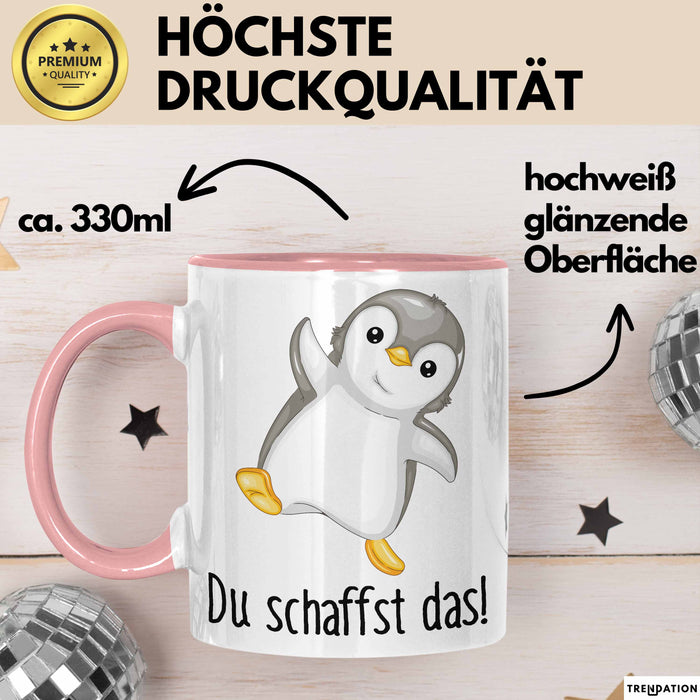 Mut Lustige Tasse Geschenk Süßer Pinguin Design Kaffeebecher Rosa Trendation