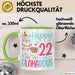 22er Geburtstag Tasse Geschenk Happy 22 And Glamarous Llama Alpaka Liebhaber Geschenkidee zum Geburtstag Grün Trendation