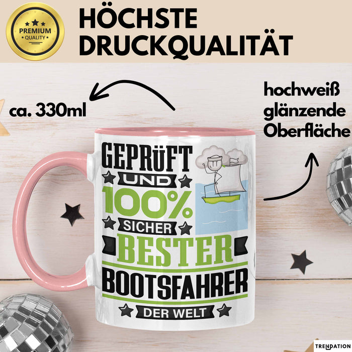 Bootsfahrer Geschenk Lustiger Spruch für Bootsfahrer Geschenkidee Bester Bootsfahrer Der Welt Rosa Trendation