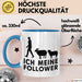 Schaf Tier Bauer Tasse Becher Geschenk Lustige Geschenkidee Spruch Ich Meine Follower Blau Trendation
