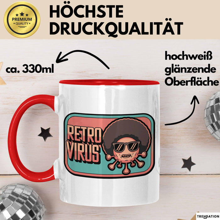 Computerprogrammierer Softwareingenieur Tasse Geschenk Lustige Geschenkidee Spruch Retro Virus Rot Trendation