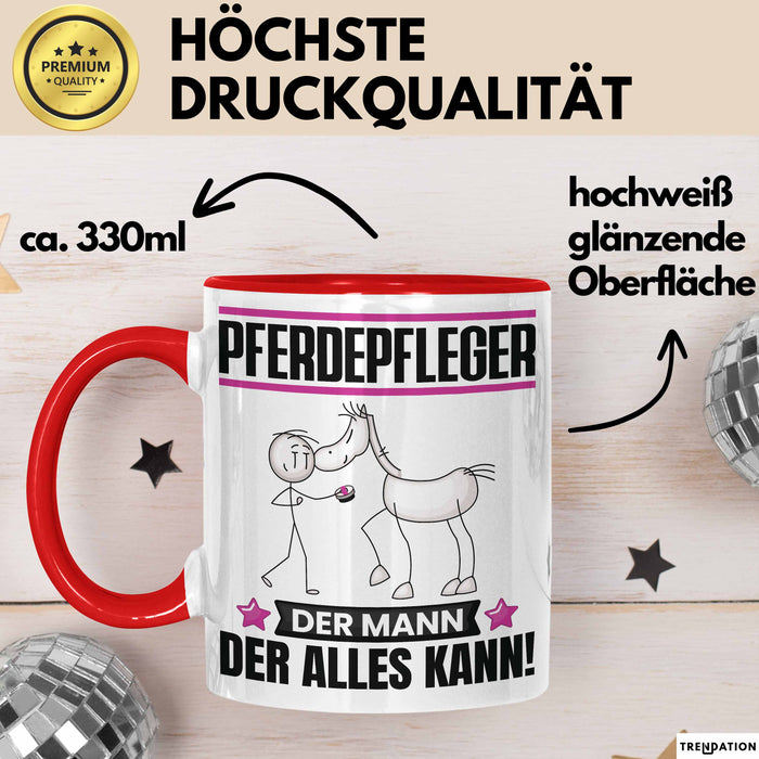 Pferdepfleger Tasse Geschenk für Pferdepfleger Der Mann Der Alles Kann Geschenkidee zum Geburtstag Rot Trendation