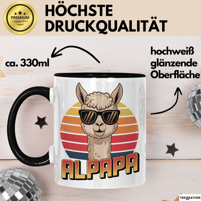 Vatertag Tasse Geschenk Alpapa Alpaka für Papa Spruch Trendation
