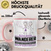Wanderer Geschenk Tasse Ich Bin Wanderer Aber Sag Doch Einfach Superheld Lustige Geschenkdiee für Wanderer Kaffee-Becher Rosa Trendation