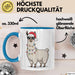 Lama Weihnachtsfeier Tasse Geschenk Lustige Geschenkidee Spruch Blau Trendation