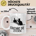 Erkenne Die Zeichen Tasse Geschenk Tasse Mittelfing** Geschenkidee Kaffee-Becher Sarkasmus Spruch Weiß Trendation