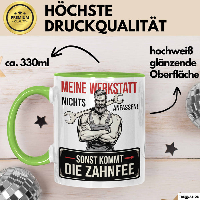 Handwerker Tasse Geschenk Fass Nichts In Der Werkstatt An Grün Trendation