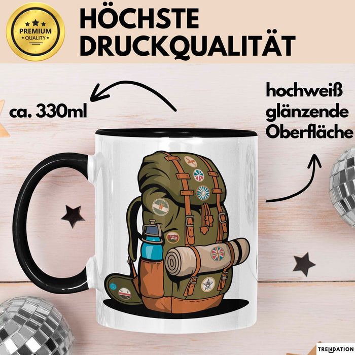 Rucksackreisender Tasse Geschenkidee für Wanderpfad Fans Trendation