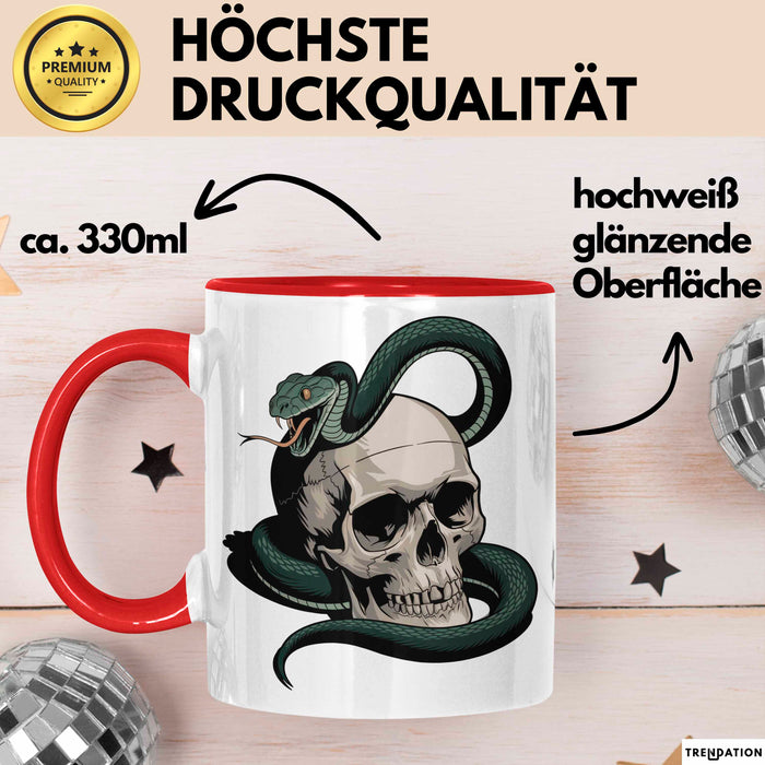 Reptilienhalter Tasse Geschenkidee Echsen Schlangenliebhaber Geschenkidee Lustig Rot Trendation