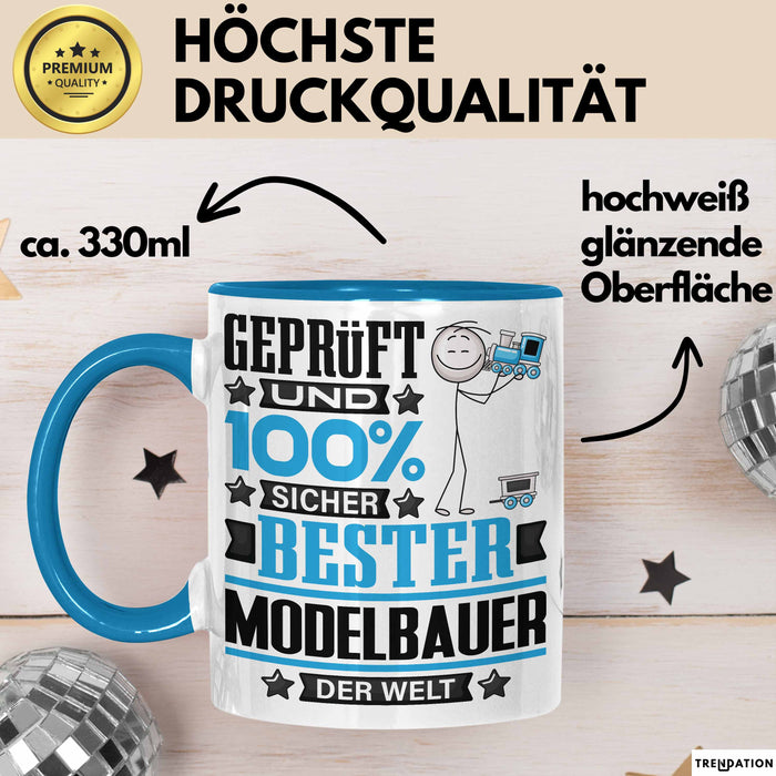 Modelbauer Geschenk Lustiger Spruch für Modelbauer Geschenkidee Bester Modelbauer Der Welt Blau Trendation