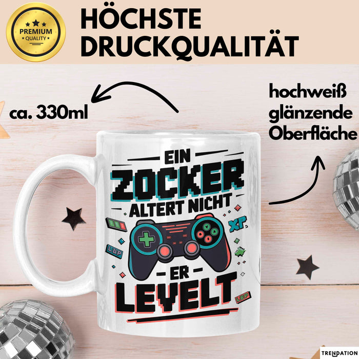 Gamer Geburtstag Tasse Geschenkidee Gamer Wird Nicht Älter Weiß Trendation