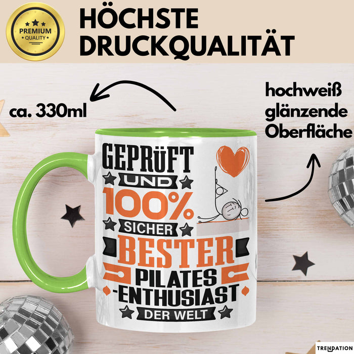 Pilates-Enthusiast Geschenk Lustiger Spruch für Pilates-Enthusiast Geschenkidee Bester Pilates-Enthusiast Der Welt Grün Trendation