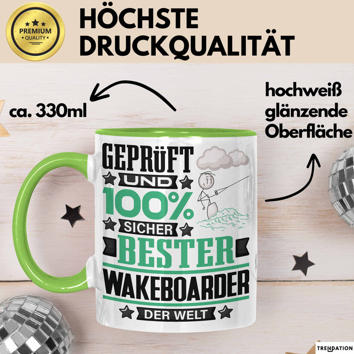 Wakeboarder Geschenk Lustiger Spruch für Wakeboarder Geschenkidee Bester Wakeboarder Der Welt Grün Trendation