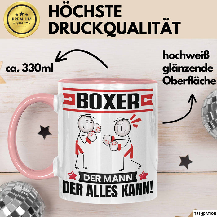 Boxer Tasse Geschenk für Boxer Der Mann Der Alles Kann Geschenkidee zum Geburtstag Rosa Trendation