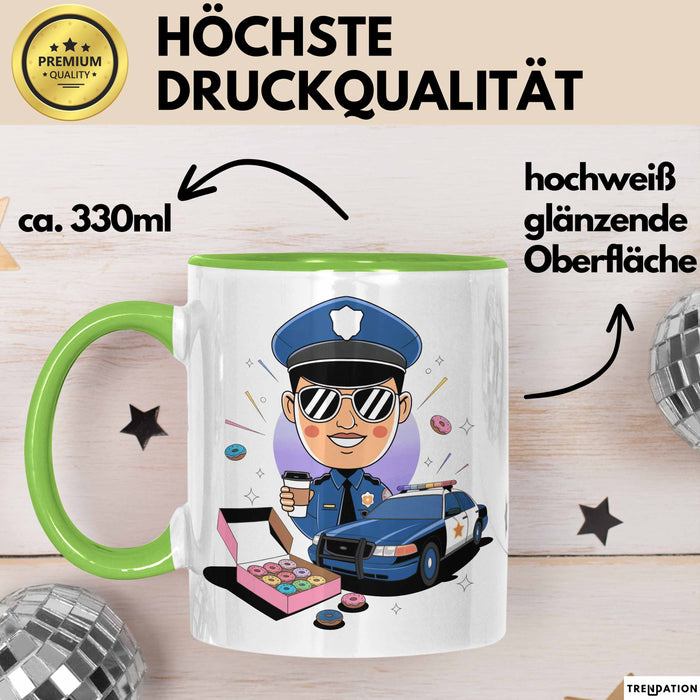 Polizist Tasse Geschenk Lustige Geschenkidee Spruch Für Strafverfolgung Grün Trendation