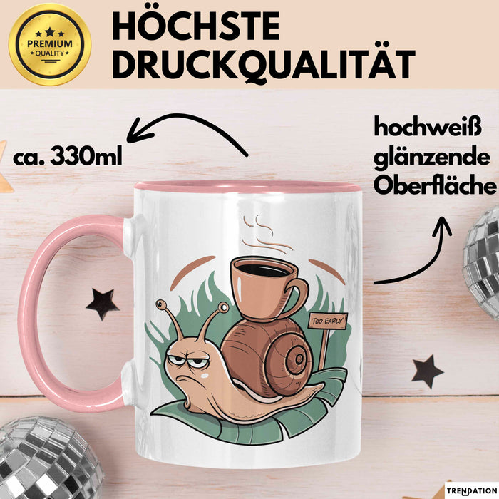 Morgenhasser Tasse Geschenkidee für Muffel Rosa Trendation