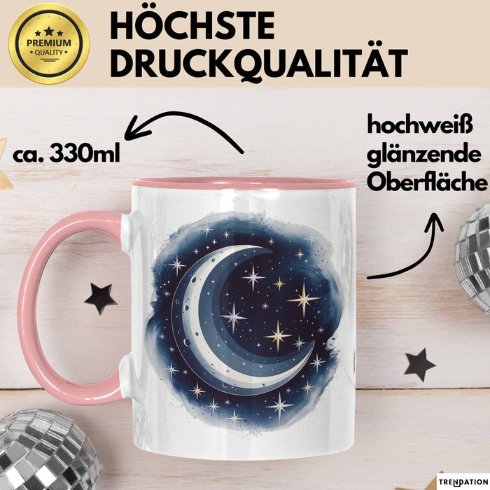 Astronomie Tasse Geschenkidee für Sternengucker Spruch Rosa Trendation