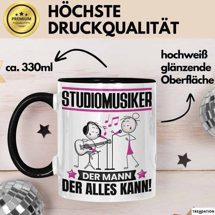 Studiomusiker Tasse Geschenk für Studiomusiker Der Mann Der Alles Kann Geschenkidee zum Geburtstag Schwarz Trendation