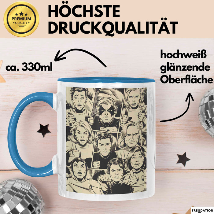 Comic Künstler Tasse Geschenk Lustige Geschenkidee Spruch Für Panel Geschichtenerzähler Blau Trendation