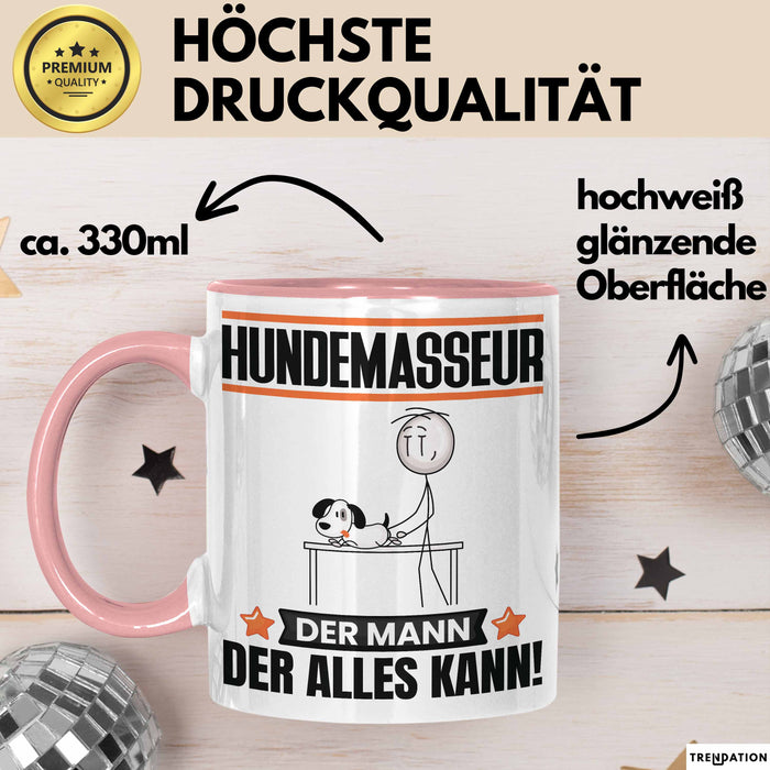 Hundemasseur Tasse Geschenk für Hundemasseur Der Mann Der Alles Kann Geschenkidee zum Geburtstag Rosa Trendation
