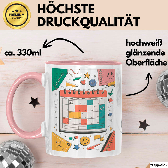 Planer Süchtiger Tasse Geschenk Lustige Geschenkidee Spruch Für Organisations Fans Rosa Trendation