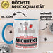 Architekt Geschenk Tasse Ich Bin Architekt Aber Sag Doch Einfach Superheld Lustige Geschenkdiee für Architekt Kaffee-Becher Blau Trendation