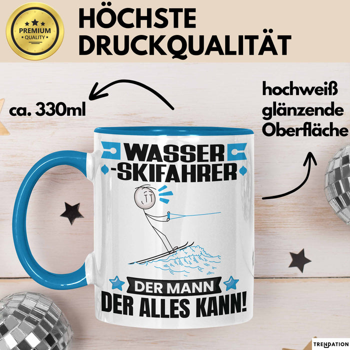 Wasserskifahrer Tasse Geschenk für Wasserskifahrer Der Mann Der Alles Kann Geschenkidee zum Geburtstag Blau Trendation