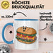 Sandwich Liebhaber Tasse Geschenkidee für Snack Stapel Fan Blau Trendation