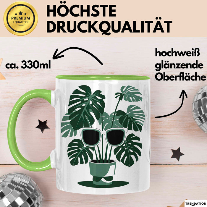 Pflanzenmama Tasse Geschenkidee für Zimmerpflanzen Pflegerin Grün Trendation