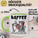 Humor Tasse Geschenk Mit Spruch Kaffee Weil Nicht Jeder Tag Mit Mord Beginnen Kann Sarkasmus Kaffee-Becher Grün Trendation