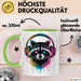 Waschbär Tierliebhaber Musik Kopfhörer Tasse Geschenk Lustige Geschenkidee Spruch Grün Trendation
