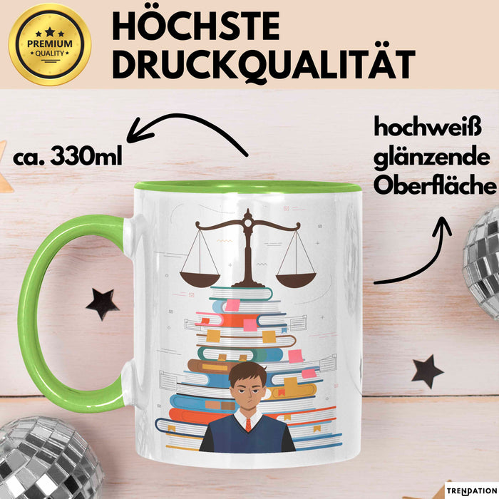 Jurastudent Tasse Geschenk Lustige Geschenkidee Spruch Für Juristische Köpfe Grün Trendation