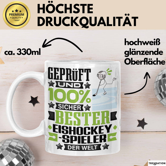 Eishockeyspieler Geschenk Lustiger Spruch für Eishockeyspieler Geschenkidee Bester Eishockeyspieler Der Welt Weiß Trendation