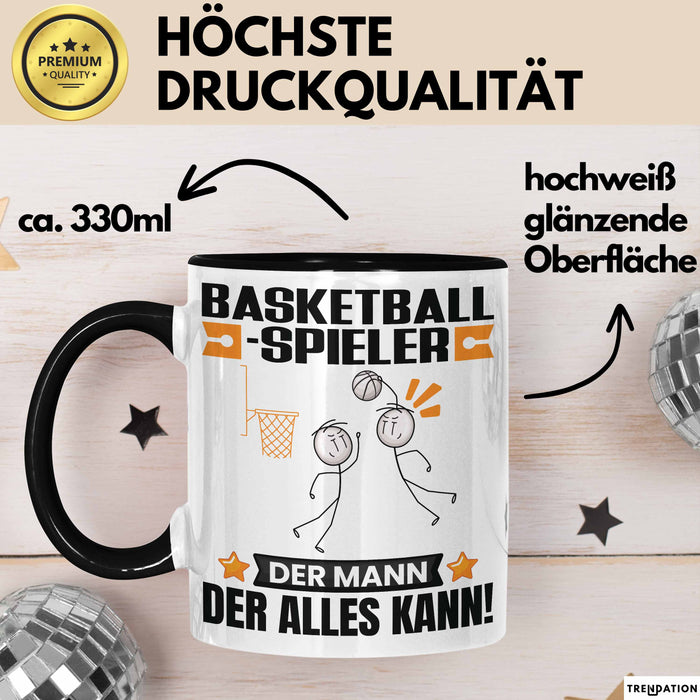 Basketballspieler Tasse Geschenk für Basketballspieler Der Mann Der Alles Kann Geschenkidee zum Geburtstag Schwarz Trendation