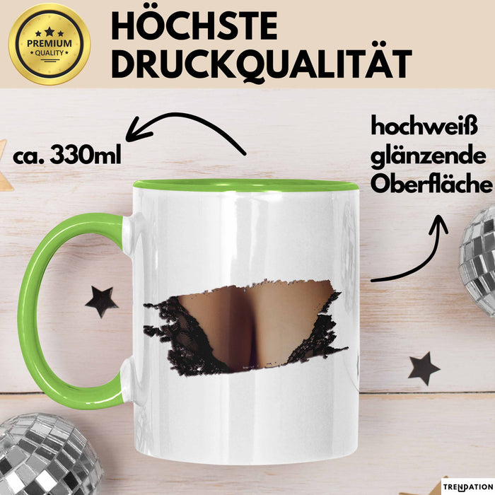 Brüste Tasse Geschenk Männer Geschenkidee 18+ Becher Grün Trendation
