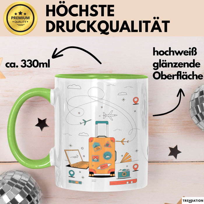Reiseblogger Tasse Geschenk Lustige Geschenkidee Spruch Für Abenteuer Sucher Grün Trendation