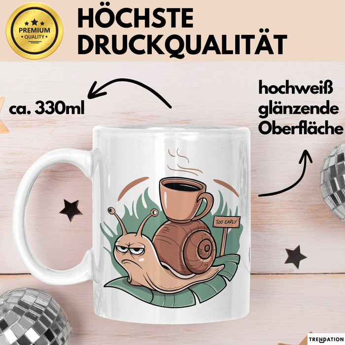 Morgenhasser Tasse Geschenkidee für Muffel Weiß Trendation
