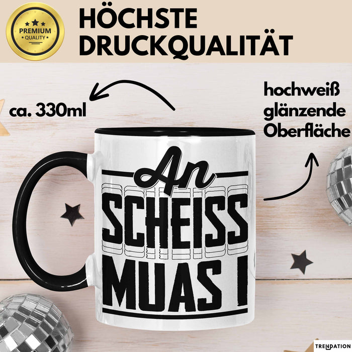 Bayern Tasse Geschenk Witz Bayer Boarisch Witz Spruch Kaffee-Tasse Geschenkidee Schwarz Trendation