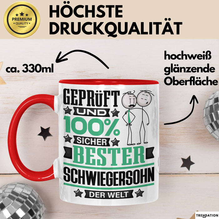 Schwiegersohn Geschenk Lustiger Spruch für Schwiegersohn Geschenkidee Bester Schwiegersohn Der Welt Rot Trendation