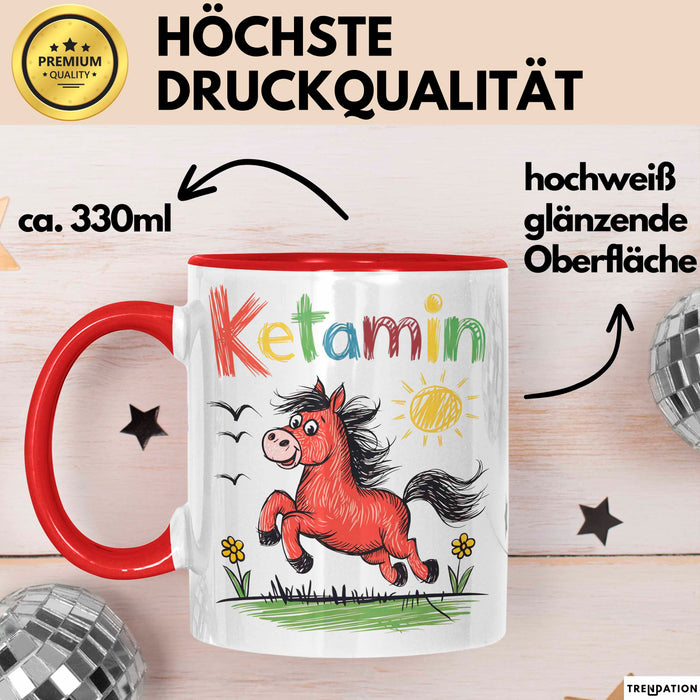 Ketamin Einhorn Tasse Geschenk Lustige Geschenkidee Spruch Ketamin Rot Trendation
