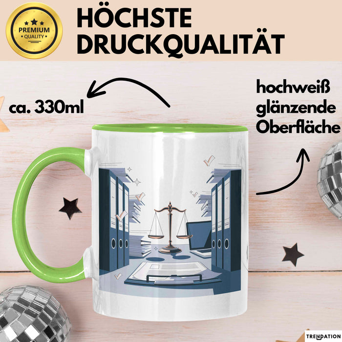 Rechtsanwalts Assistent Tasse Geschenk Lustige Geschenkidee Spruch Für Kanzlei Profis Grün Trendation