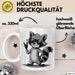 Waschbär Rockmusik Tasse Geschenk für Tiermusikliebhaber Weiß Trendation