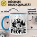 Camping Tasse Geschenk I Eat People Bär Kaffee-Becher Geschenkidee Camper Outdoor Blau Trendation