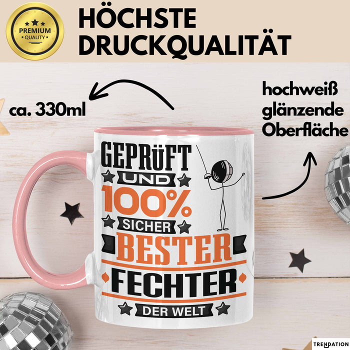 Fechter Geschenk Lustiger Spruch für Fechter Geschenkidee Bester Fechter Der Welt Rosa Trendation