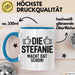 Stefanie Tasse Geschenk Die Stefanie Macht Dat Schon Geschenkidee Becher mit Name Blau Trendation
