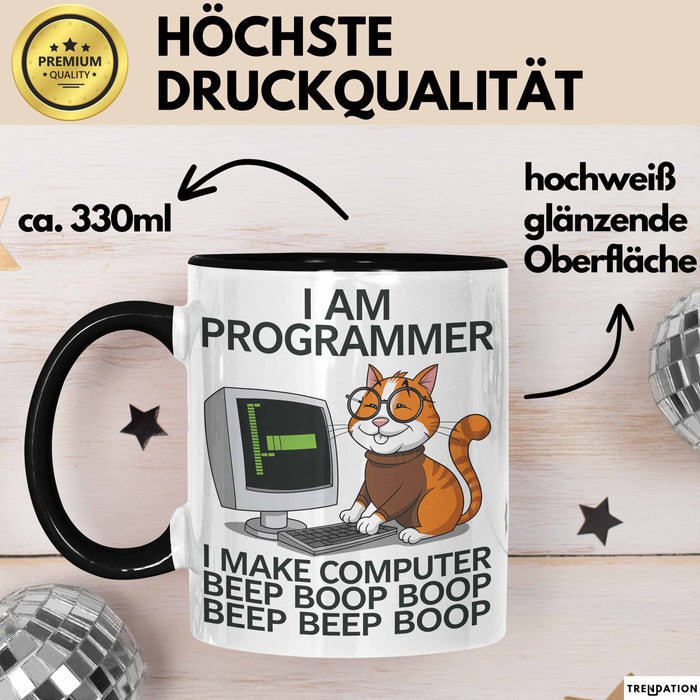 IT Techniker Computeringenieur Tasse Geschenk Lustige Geschenkidee Spruch Ich Bin Eine Programmierer Katze Trendation