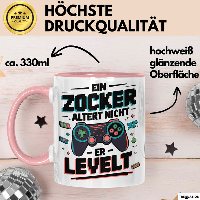 Gamer Geburtstag Tasse Geschenkidee Gamer Wird Nicht Älter Rosa Trendation