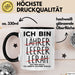 Lehrer Tasse Geschenk Ich Bin Lehrer Ich Arbeite An Einer Schule Geschenkidee Schwarz Trendation