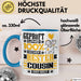 Cousin Geschenk Lustiger Spruch für Cousin Geschenkidee Bester Cousin Der Welt Blau Trendation