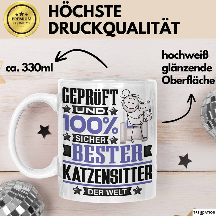 Katzensitter Geschenk Lustiger Spruch für Katzensitter Geschenkidee Bester Katzensitter Der Welt Weiß Trendation